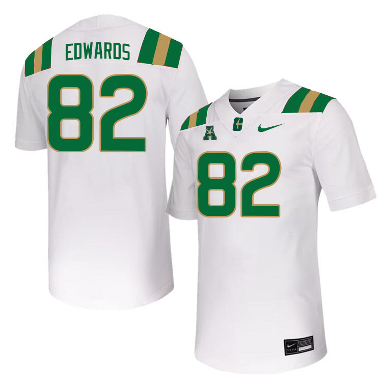 Charlotte 49ers #82 Elisha Edwards College Football Jerseys Stitched Sale-White